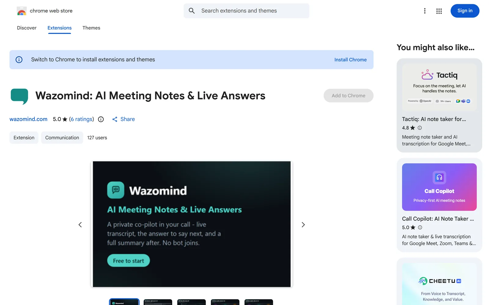 Wazomind screenshot